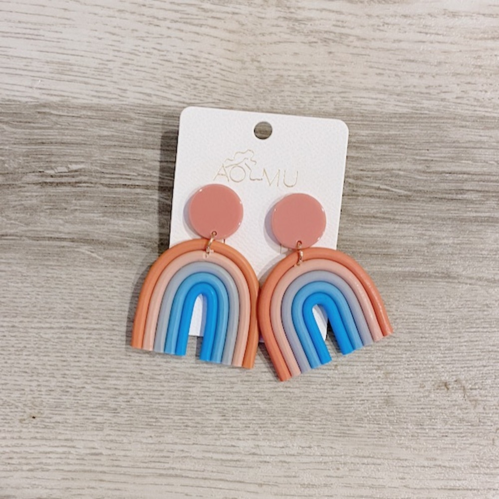 SALE🔥 Rainbow Colorful Handmade Clay Earrings - Picture 2 of 2